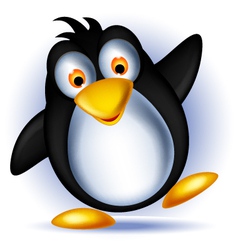 Happy little penguin cartoon Royalty Free Vector Image