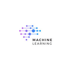 Machine learning logo futuristic digital data Vector Image