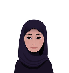 Portrait of muslim beautiful girl woman in hijab Vector Image