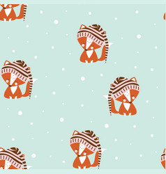 Greeting pattern with fox Royalty Free Vector Image