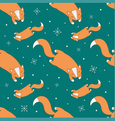 Greeting pattern with fox Royalty Free Vector Image
