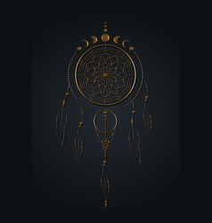 Dream catcher with ornament and roses Royalty Free Vector