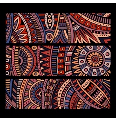 Abstract ethnic pattern cards set Royalty Free Vector Image