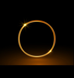 Magic gold circle frame fire glowing hole Vector Image