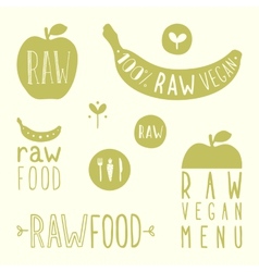 Raw vegan labels Royalty Free Vector Image - VectorStock