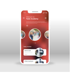 Red abstract products ui ux gui screen for mobile Vector Image