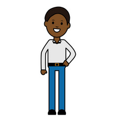 Young black man avatar character Royalty Free Vector Image