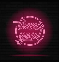 Thank you labels with light effects signboard Vector Image