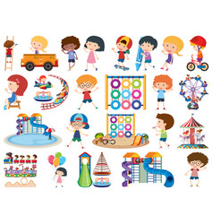 Set isolated objects theme circus Royalty Free Vector Image