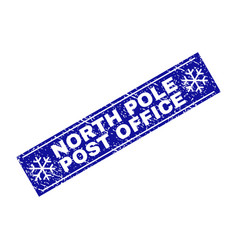 North pole post office scratched stamp seal Vector Image