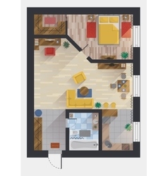 Architectural flat plan top view Royalty Free Vector Image