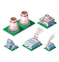 Isometric Factory Building Icon Industrial Element