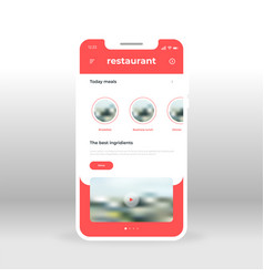 Red cafe menu ui ux gui screen for mobile apps Vector Image