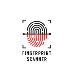 Fingerprint scanner alphabet Royalty Free Vector Image