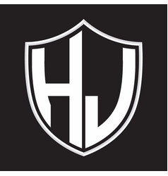 Hj logo monogram with hexagon shape and outline Vector Image