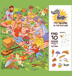 Children in playground find 10 hidden objects Vector Image