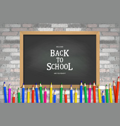Black board back to school background flat style Vector Image