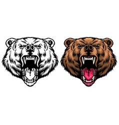 Head A Ferocious Grizzly Bear Royalty Free Vector Image