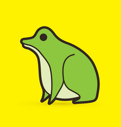 Frog side view cartoon graphic Royalty Free Vector Image