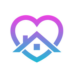 House and heart logo Royalty Free Vector Image