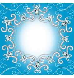 Royal blue background with silver frame Royalty Free Vector