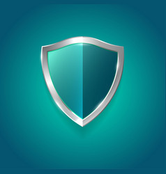 Symbol protection guard blue glossy shield Vector Image