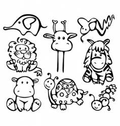 Cute baby animals Royalty Free Vector Image - VectorStock