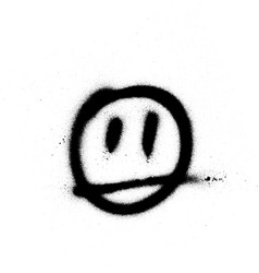 Graffiti emoticon face sprayed in black on white Vector Image