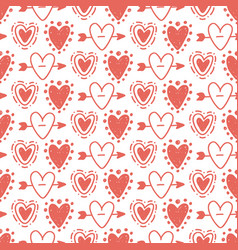 Hand drawn hearts seamless pattern Royalty Free Vector Image