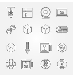 3d printer line icon Royalty Free Vector Image