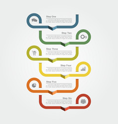 Textured infographic bar chart template with 6 Vector Image