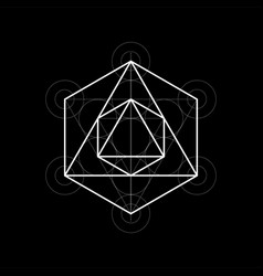 Hexahedron from metatrons cube sacred geometry Vector Image