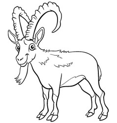 Cartoon ibex comic animal character Royalty Free Vector