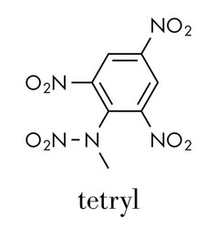 Tetryl explosive molecule Royalty Free Vector Image