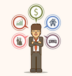 Businessman dream at coffee break cartoon vector image