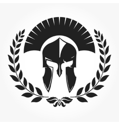 Gladiator helmet with laurel wreath Royalty Free Vector