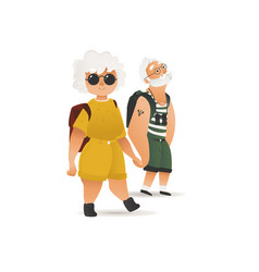 Happy elderly couple hugging with smile Royalty Free Vector