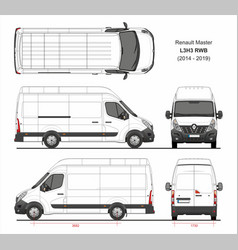 Renault master cargo delivery van l1h2 2014-2019 Vector Image