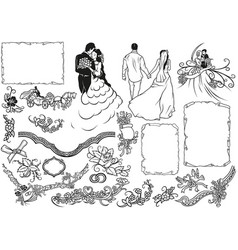 Wedding set of design elements Royalty Free Vector Image