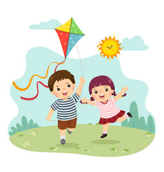 Boy With Kite Royalty Free Vector Image - Vectorstock