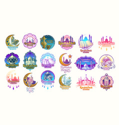 Set color badges emblems vector