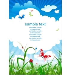 Summer nature background with grass Royalty Free Vector
