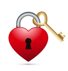 Wedding key and lock Royalty Free Vector Image