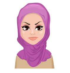 Face expression of arabic woman - happy Royalty Free Vector