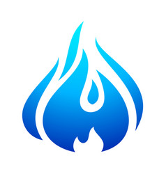 Fire flames blue set icons Royalty Free Vector Image