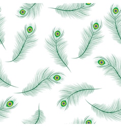 Peacock tails retro colours seamless patter Vector Image