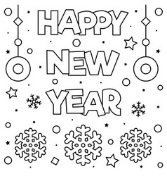 Happy New Year Coloring Page Royalty Free Vector Image