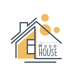 Wood house logo design eco friendly house concept Vector Image