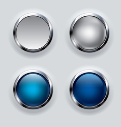 Button set with metallic elements on background Vector Image
