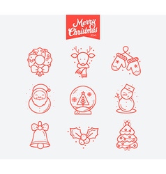 Merry Christmas Icon Set Royalty Free Vector Image